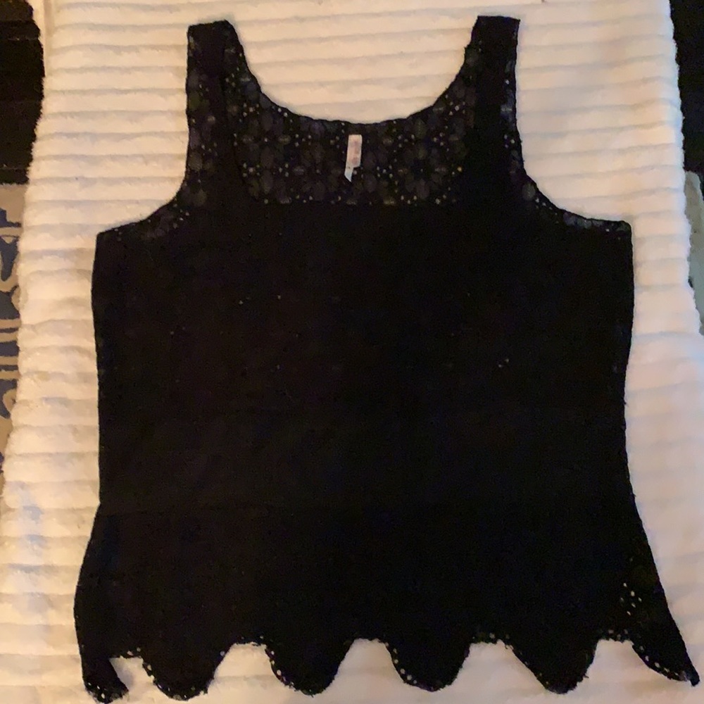 Free People Black Lace Tank